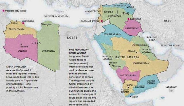 الصراع الطائفي سيقسم 5 دول شرق أوسطية إلى 14 دولة