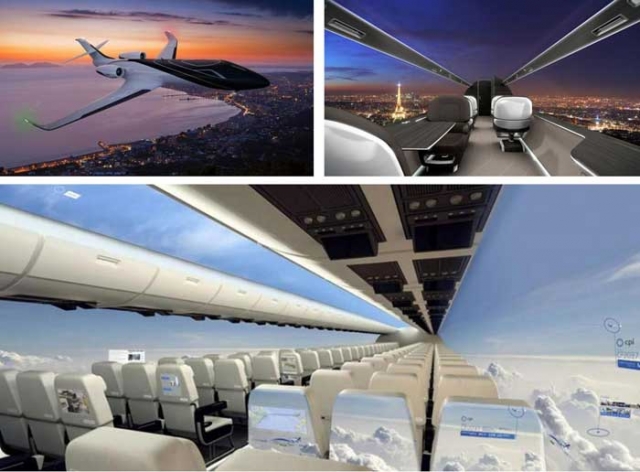 "طائرات بدون نوافذ" لإمتاع الركاب بالمناظر الطبيعية