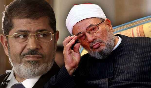 أبشر يا مرسي إن مناديا أوحى للقرضاوي بأن الملائكة ستحررك وتعيدك للرئاسة