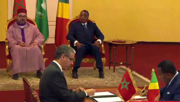 الملك ورئيس جمهورية الكونغو يترأسان حفل التوقيع على عدد من اتفاقيات التعاون (مع فيديو)