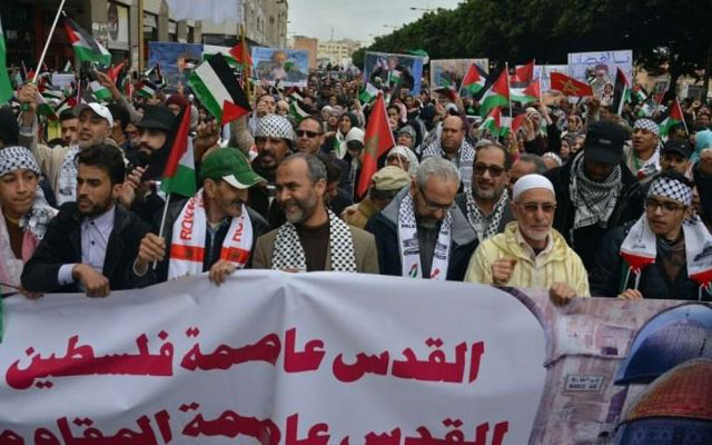 الرباط.. خروج المئات من المغاربة تضامنا مع فلسطين