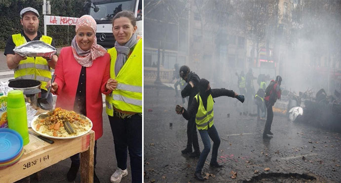 الكسكس المغربي " الراعي الرسمي" لاحتجاج السترات الصفراء بفرنسا