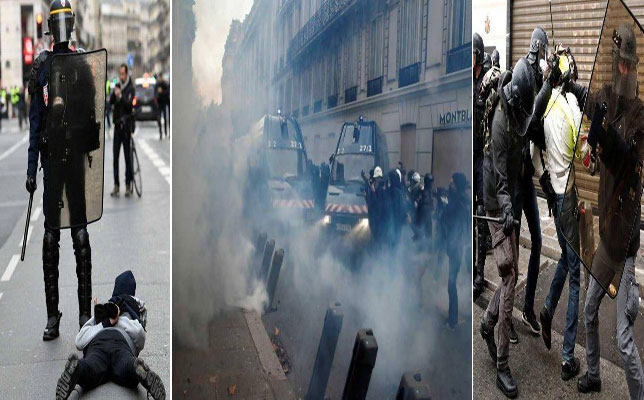 الشرطة الفرنسية تنتقل إلى استخدام القنابل والمدرعات ضد المتظاهرين (مع فيديو)