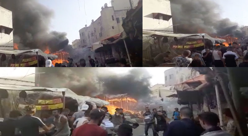 حريق كبير بمنطقة بن دباب بمدينة فاس (مع فيديو)