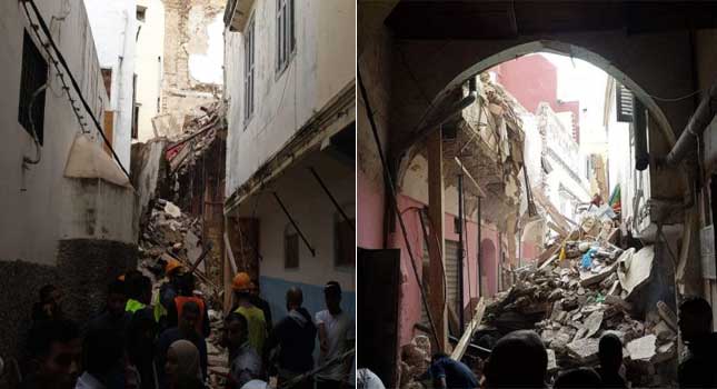 انهيار بناية سكنية بالمدينة القديمة لطنجة وهذه هي الحصيلة(مع فيديو)