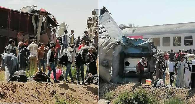 32 قتيلا في حادث تصادم قطارين في مصر