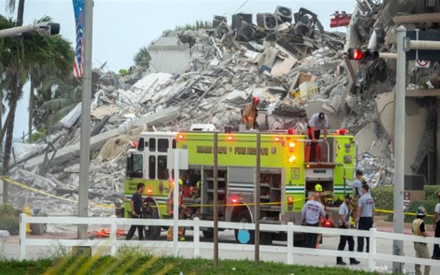 ارتفاع حصيلة ضحايا انهيار برج مدينة ميامي الأمريكية إلى 16 قتيلا
