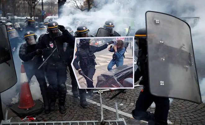 فرنسا..اشتباكات عنيفة بين الشرطة ومحتجين ضد قانون إصلاح التقاعد(مع فيديو)
