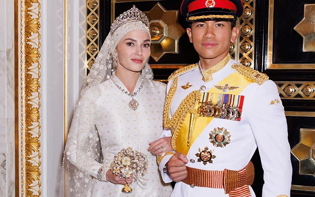 زهير مراد يصمم فستان زفاف عروس أمير بروناي