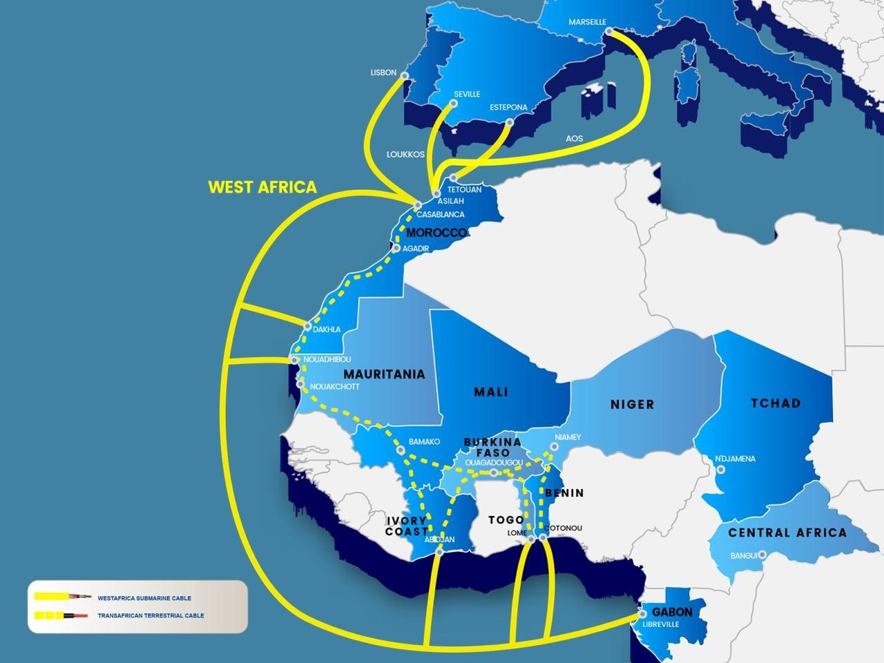 المغرب يقدم المساعدة لعدد من الدول الافريقية تضررت من انقطاع الانترنت
