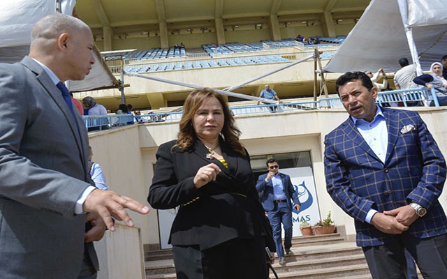 وزير الرياضة المصري يلتقي المغربية حجيج رئيسة الاتحاد الافريقي للكرة الطائرة 