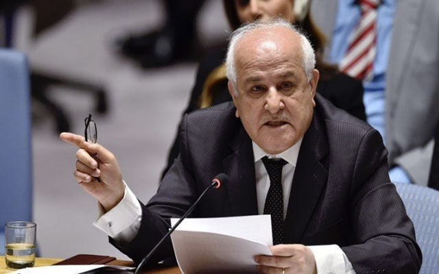 رياض منصور: الفلسطينيون يأملون أن يصوت مجلس الأمن على عضويتهم في الأمم المتحدة في 18 ابريل